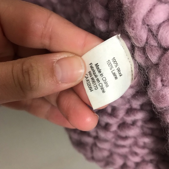 Twinkle and Wenlan New York Mauve Pink Wool Chunky Knit Cropped Boxy Sweater - Picture 8 of 8